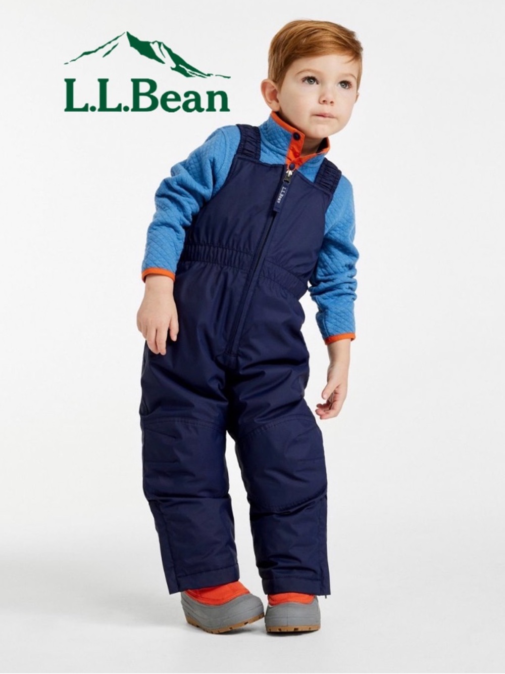 L.L.Bean Kids' Insulated Snow Bibs in Navy Blue
